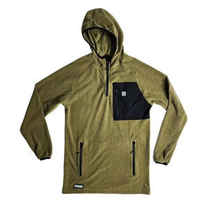 Freedom Industries 1/2 Zip Jacket Waffle Weave Fleece Olive Green Size‎ Small